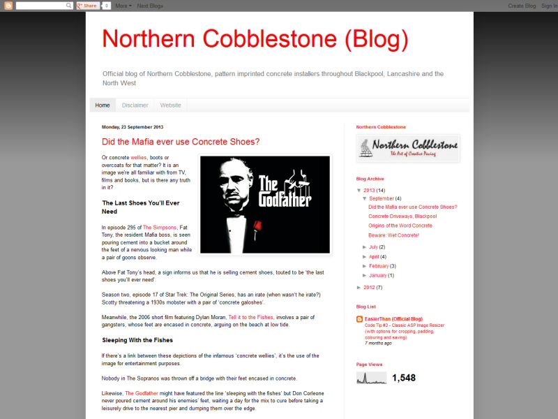 Northern Cobblestone (Official Blog) Website, © EasierThan Website Design